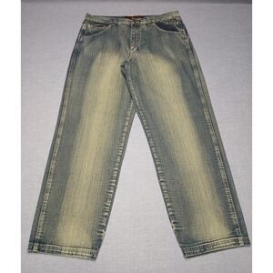Modajenas Men's Blue Straight Leg Jeans Denim Wash W42 L34